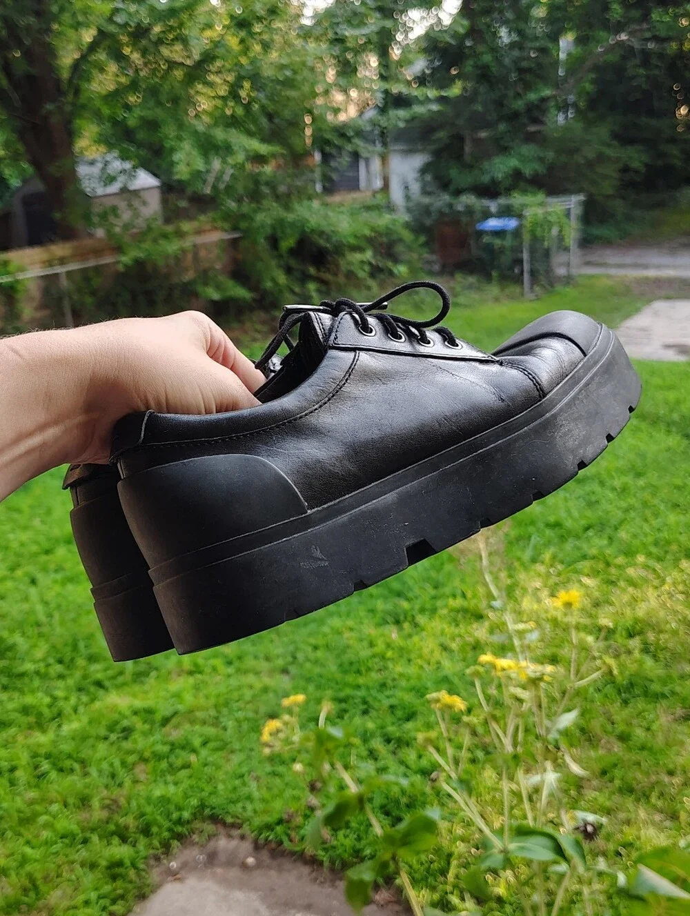 Camper Vintar Black Leather Lace Up Shoes Women's 37 US 7 Low Top Sneakers